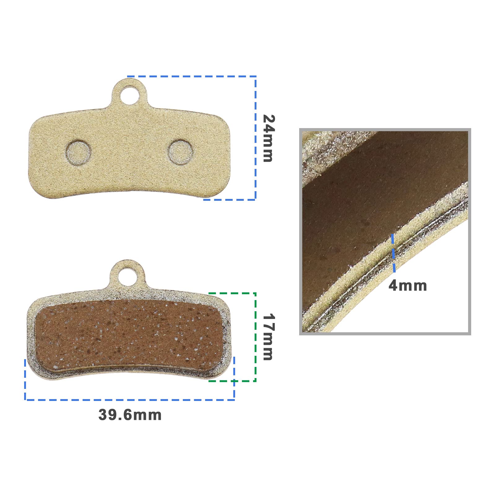 Kit 2 Paires Plaquettes Frein Disque Fritté Pour Vélo - Compatible Shimano Saint BR-M810/M820, Zee BR-M640 - Métal Cuivre