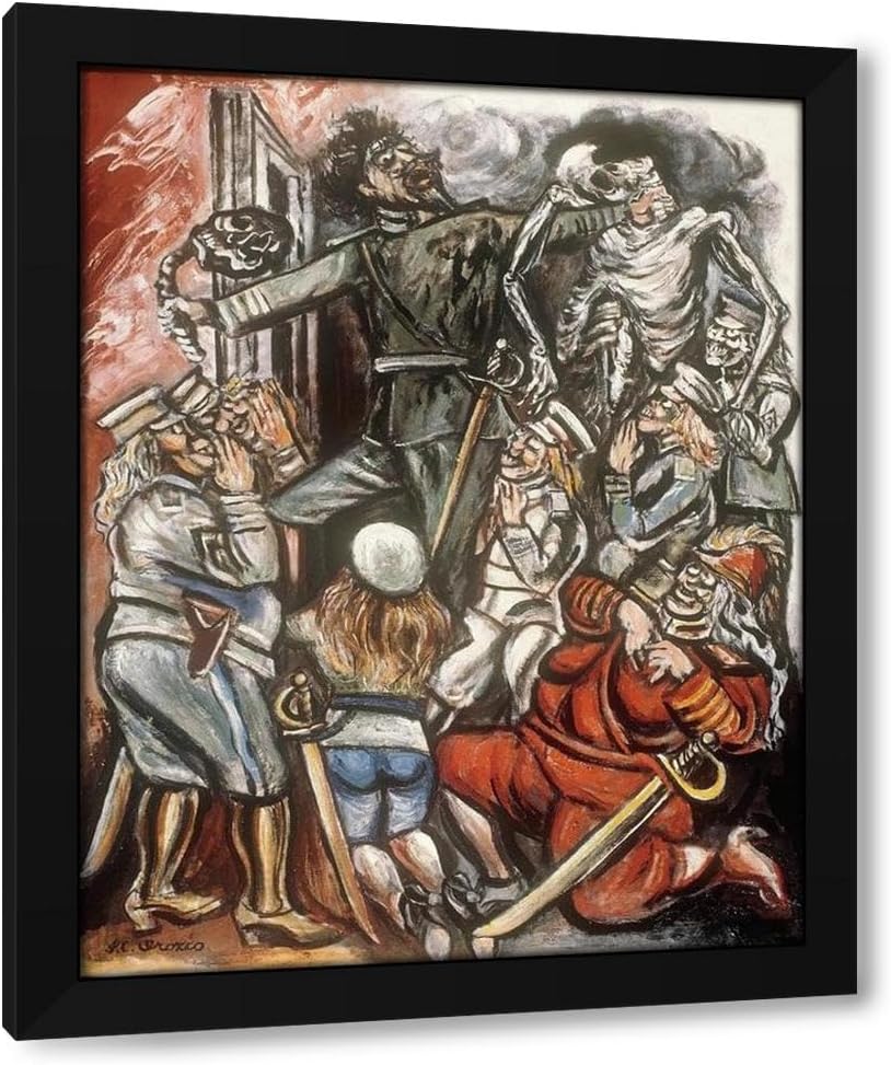 José Clemente Orozco 20x24 Black Modern Framed Art Print Titled: The Demagogue (1946)