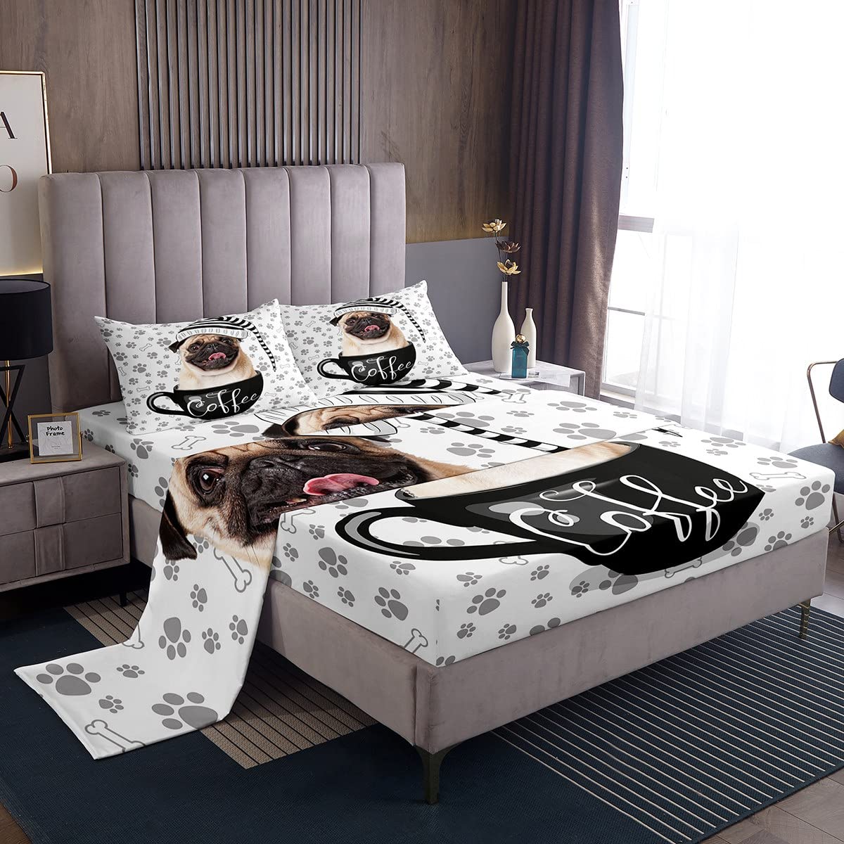 Set di lenzuola per cani, set di biancheria da letto per cani, per ragazzi, ragazze, bambini, adolescenti e animali 3D, per letto matrimoniale
