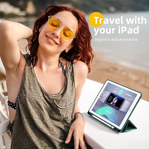 Miniatura 108 de Akkerds - Funda para iPad 10.2 2020, iPad 8ª generación/2019, iPad 7ª generación, con soporte para lápiz. Funda protectora premium con parte trasera