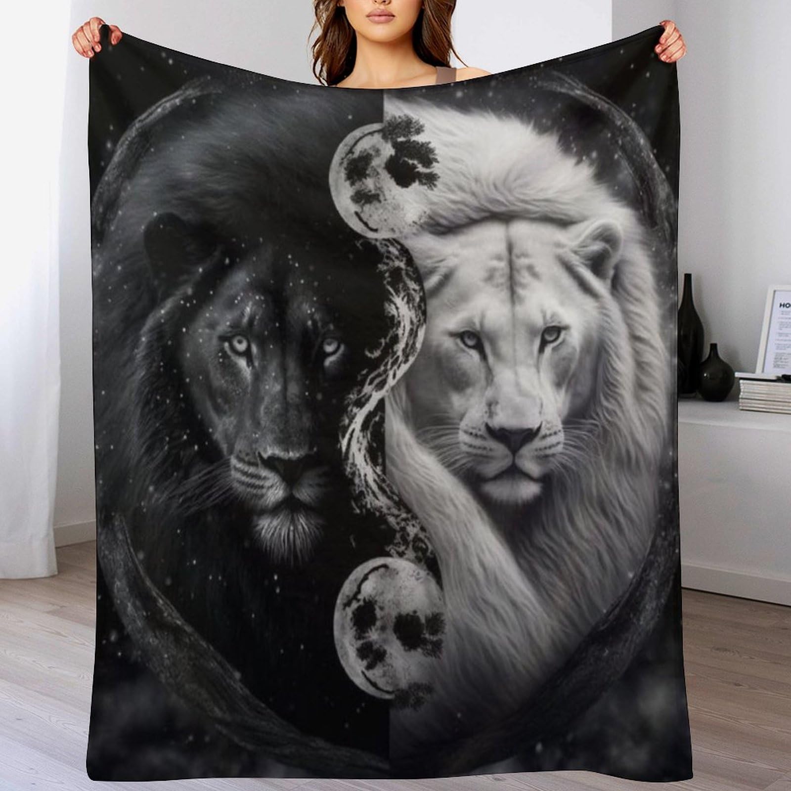 Couverture chaude lion en flannel : dites adieu aux nuits froides sur le canapé