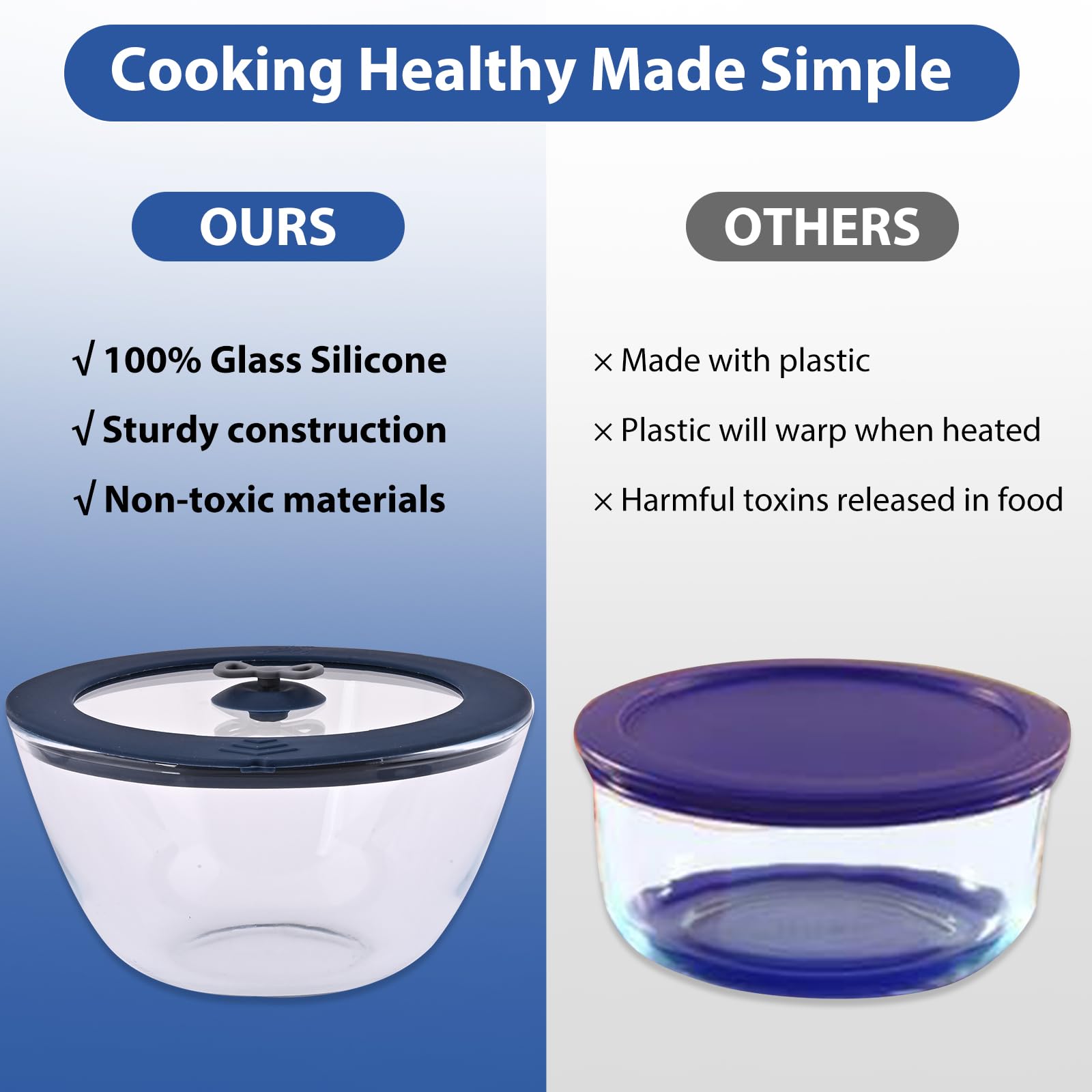 Sophico Coperchi rotondi in silicone di ricambio per Anchor Hocking e Pyrex 7402-PC 6/7 tazze ciotole in vetro (contenitore non incluso) (arancione - 1 confezione