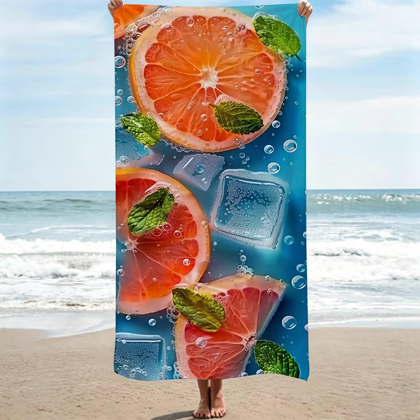 Natte de plage XXL serviette de bain voyage anti sable et compacte