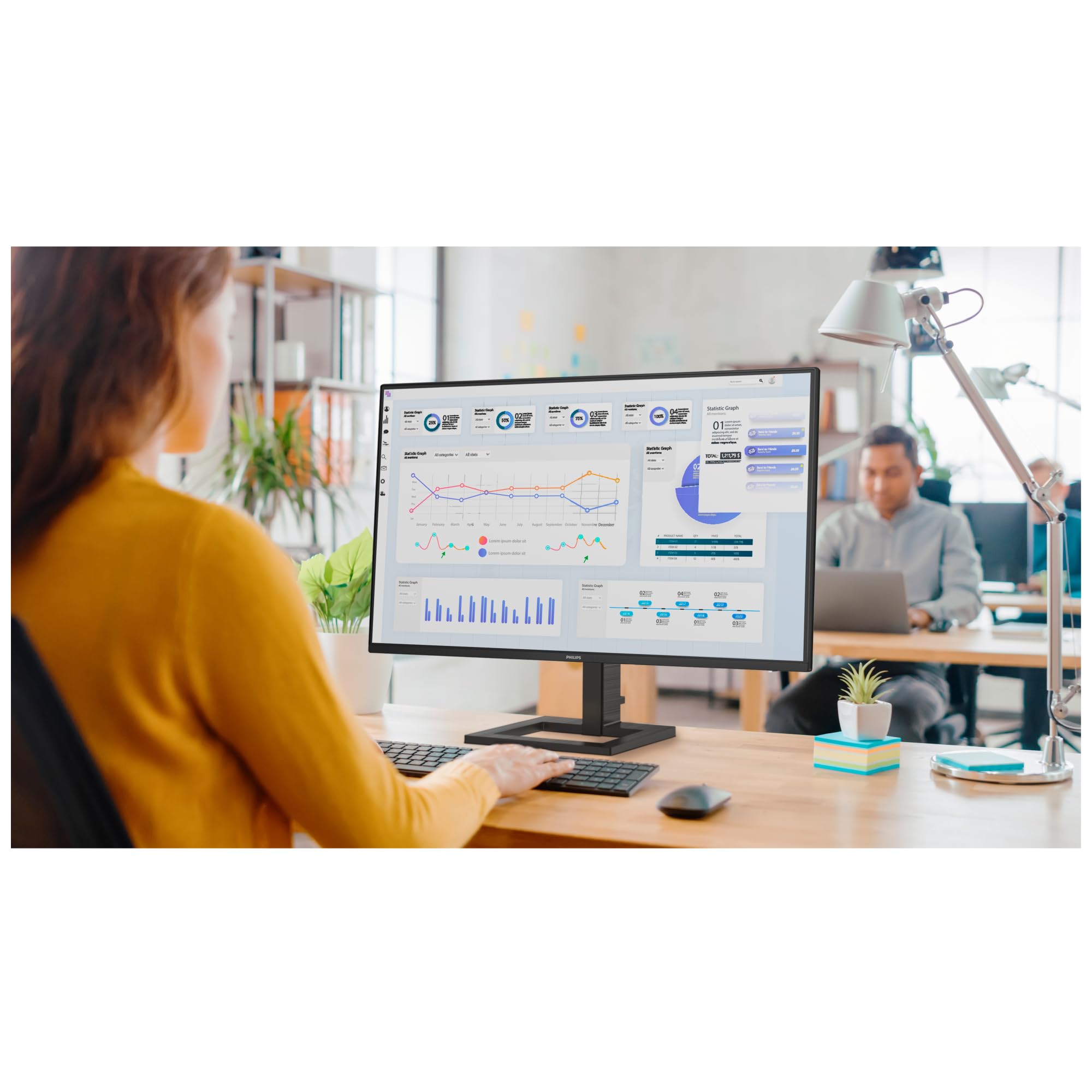 PHILIPS Monitor 27E1N1800AE 27 pollici 3840x2160, UHD, 60Hz, IPS Panel, 4ms GtG, Speakers, Height Adjustment, (HDMI2x 2.0 DP 1x 1.4) HDR10, Nero