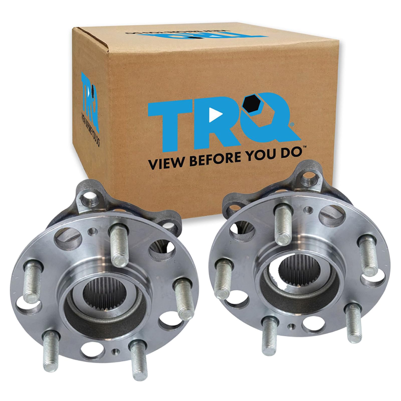 TRQ Rear Left and Right Wheel Bearing and Hub Assembly Set 2 Piece