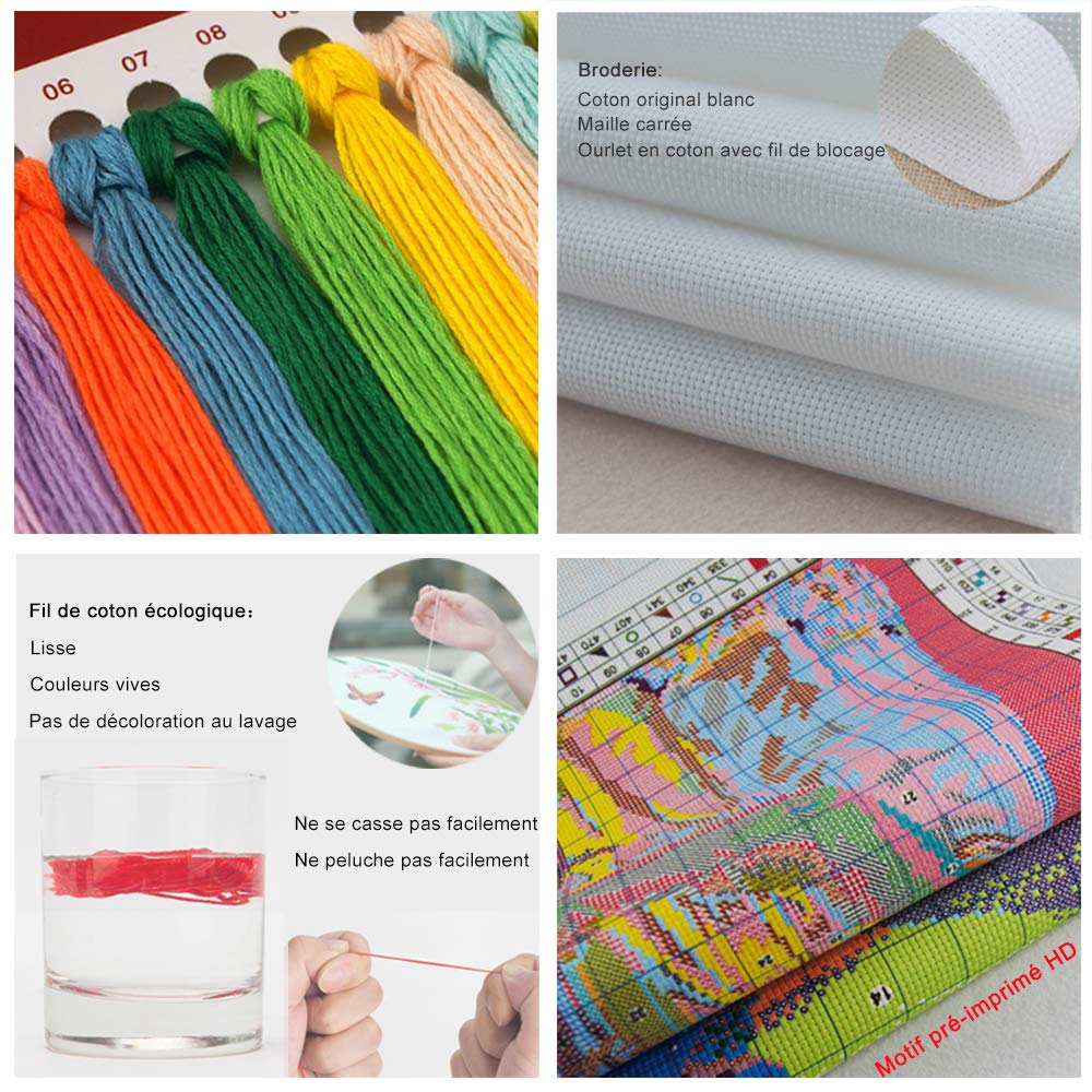Kit broderie point de croix - Dragon chinois - RTO