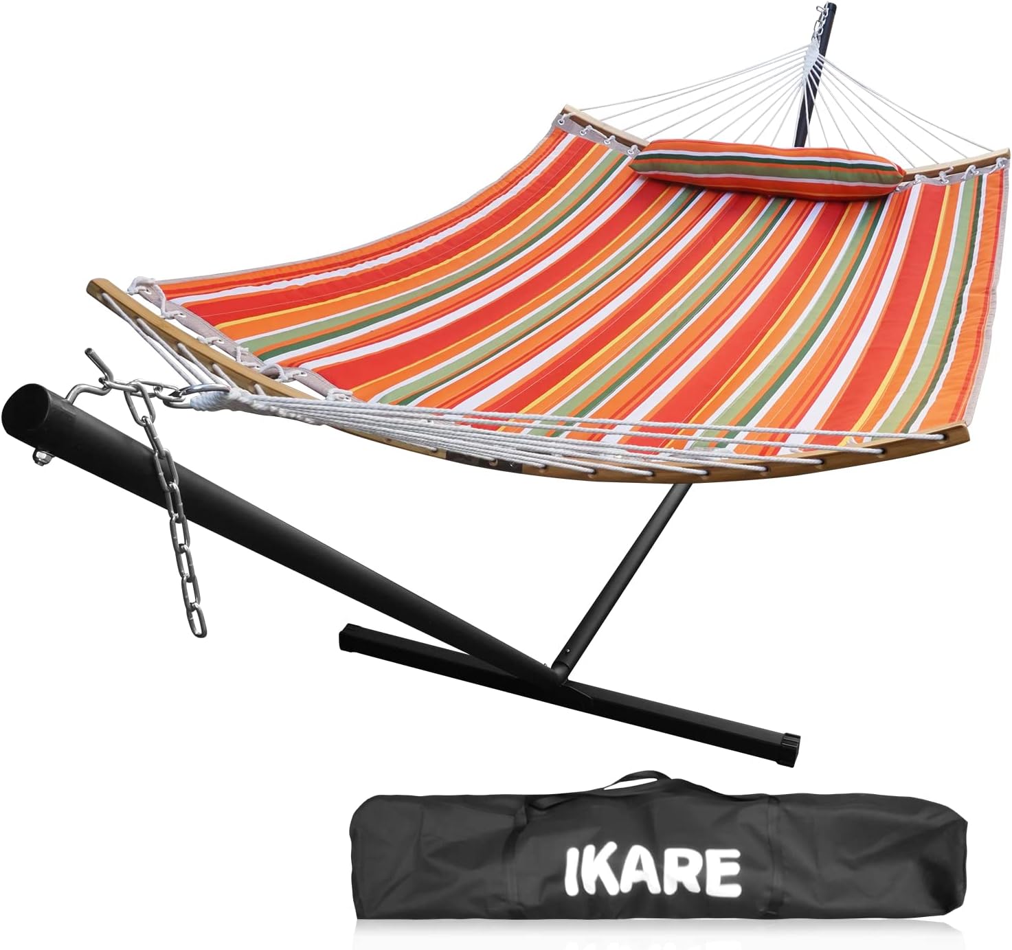 IKARE Double Hammock with Stand, Extra Large Hammock with