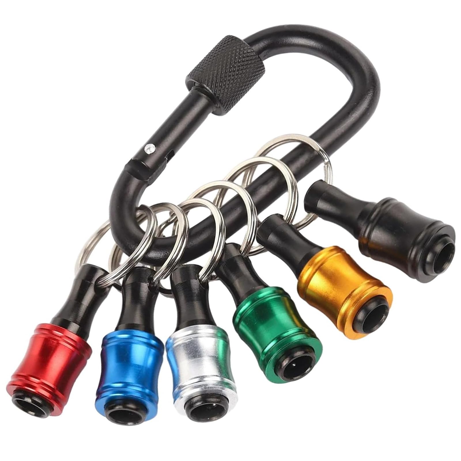 Hex Shank Screwdriver Bits Holder,6pcs Keychain Lightweight Portable Drill Bit Organizer,Hex Shank Drill Bit Holder,1/4 inch Hex Shank Bit Holder Keychain for DIY,Electrical,Woodworking,Construction