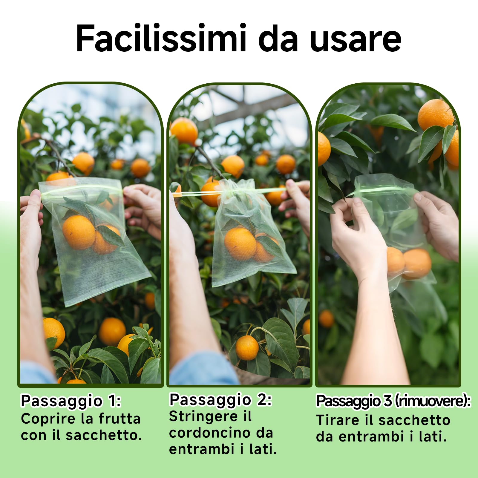 100 pezzi sacchetti in organza 20×30 cm per protezione della frutta, rete traspirante con cordoncino per uva, limoni e piante da giardino