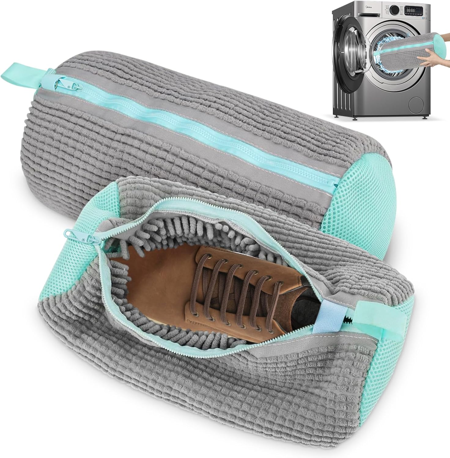 Schuhwaschbeutel Set - 4 Teile Für Waschmaschine, Inklusive Haken