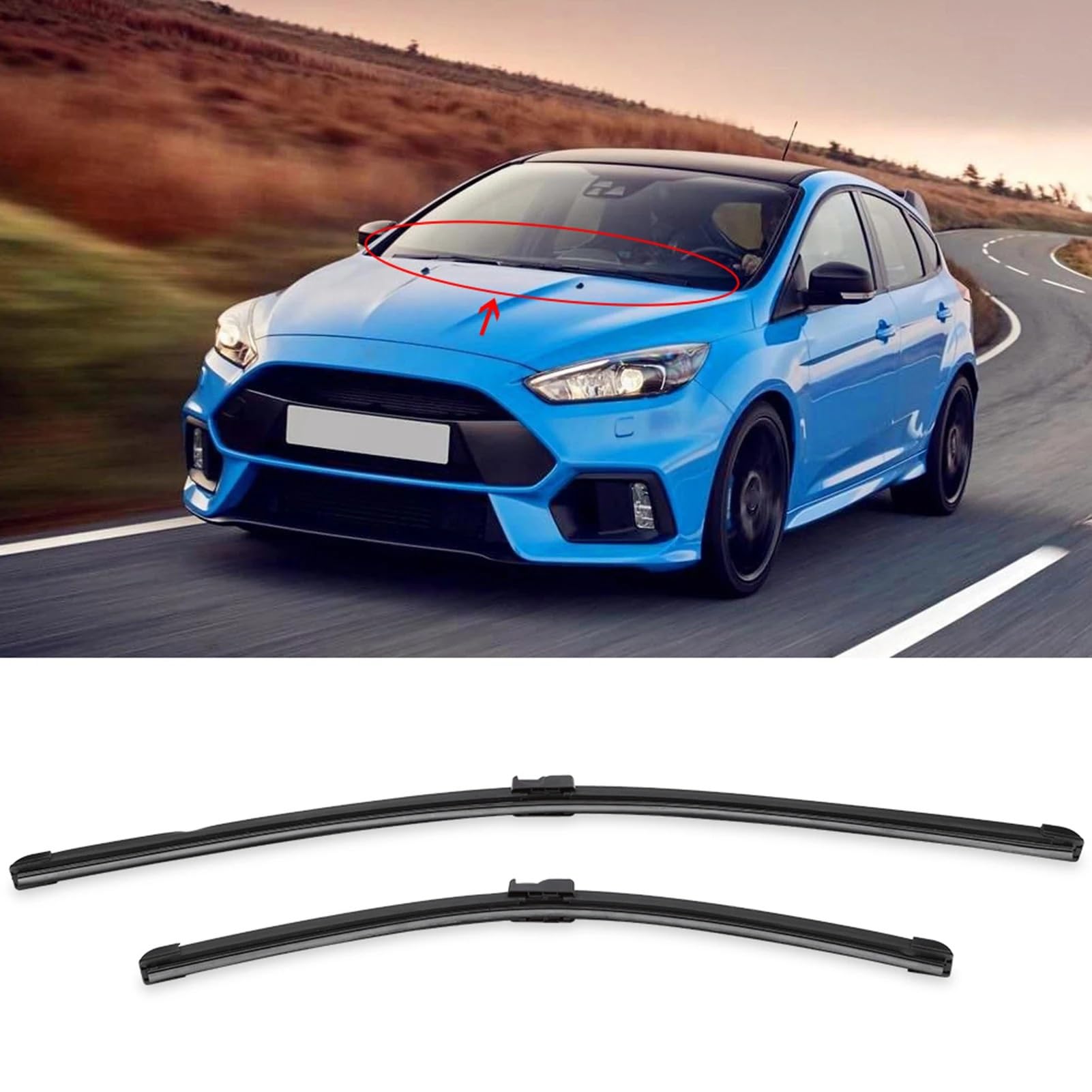 Recambios Limpiaparabrisas Juego de escobillas limpiaparabrisas Delanteras para Ford Focus C MAX (2003-2009), 26" y 19", 1 par.