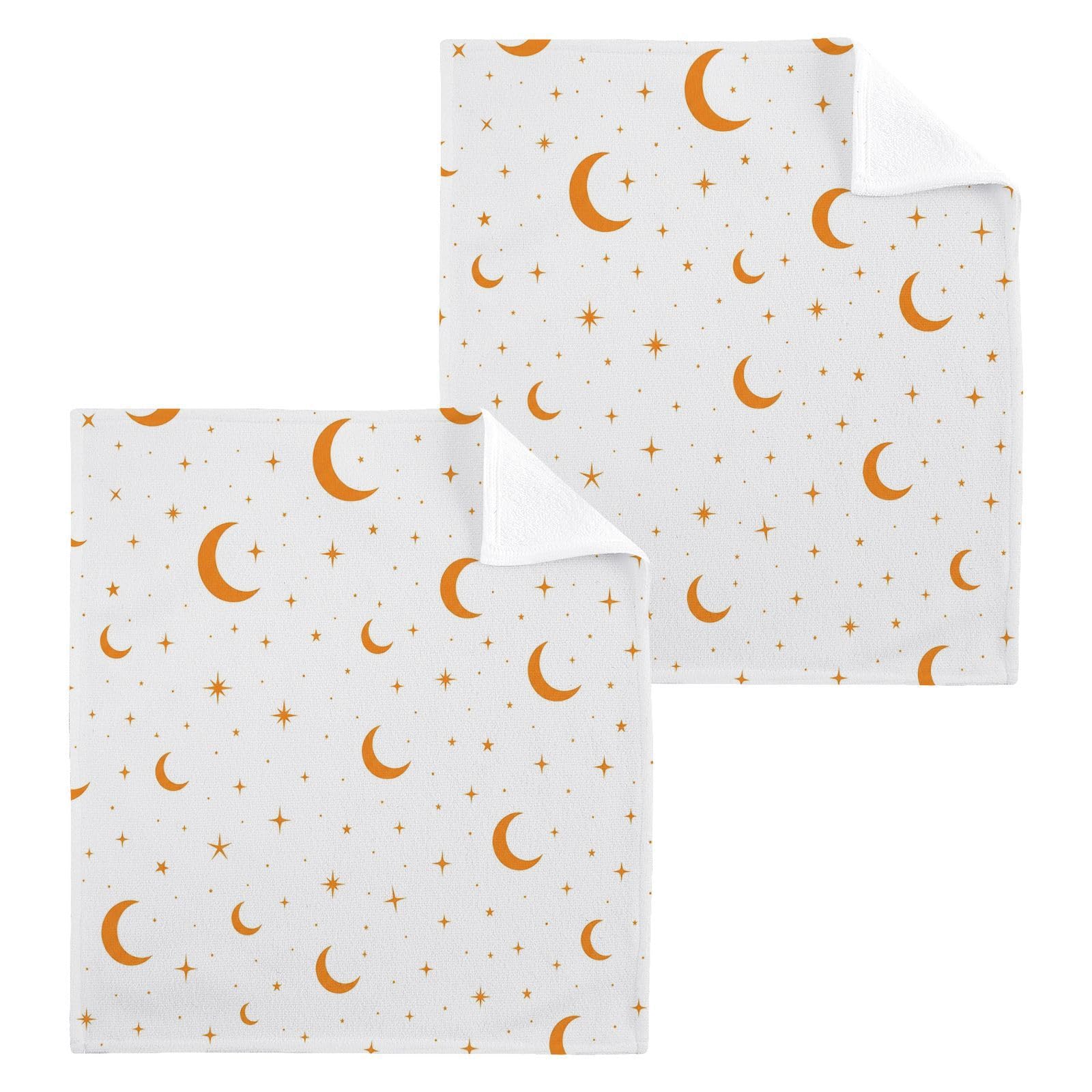 BOESI Star Sky 12x12in Cotton Washcloth,Soft Absorbent Face Towel