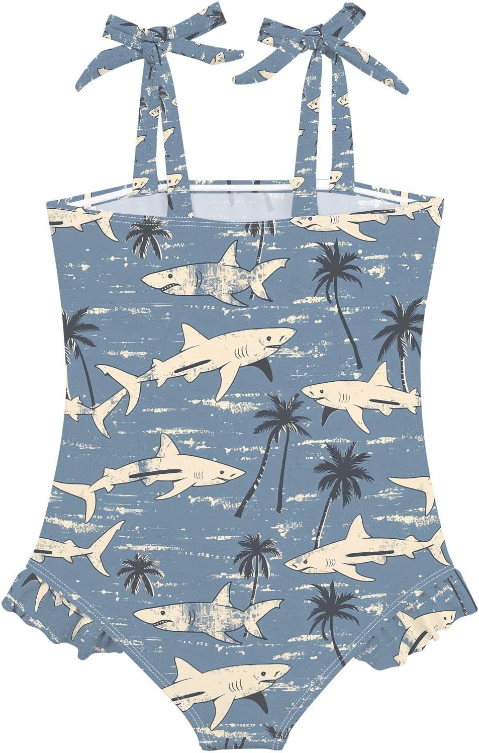 visesunny Toddler Girl Swimsuit Adjustable Strap Swimwear Cool Palm Shark Bathing Suits for Girls 18M-6Y