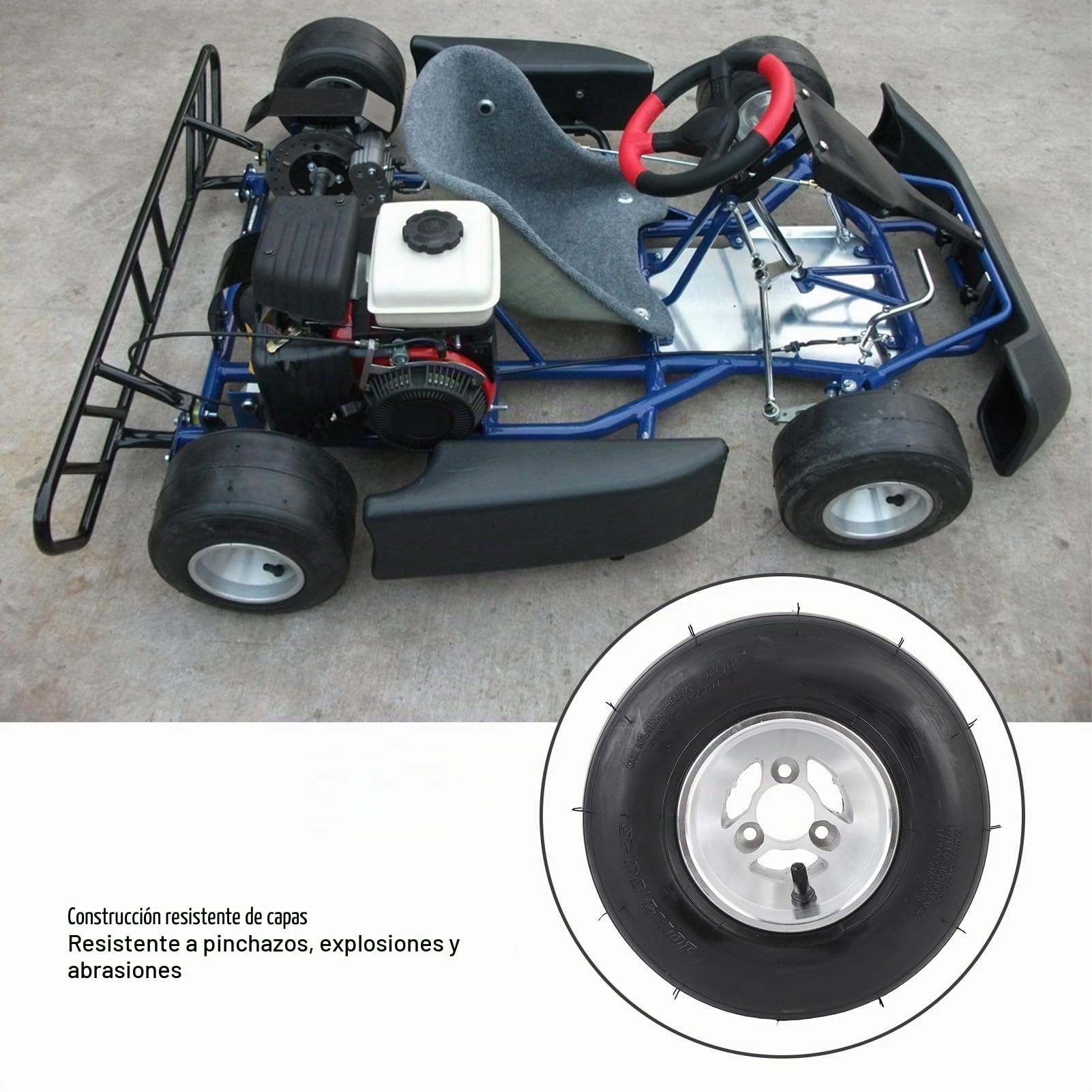 10 X 4.50-5 Llanta de Ruedas Delanteras, Carro de de ATV UTV Go Kart Road Tire con Borde bajo Deslizamiento bajo Control 4PR sin Tubra sin Tubra