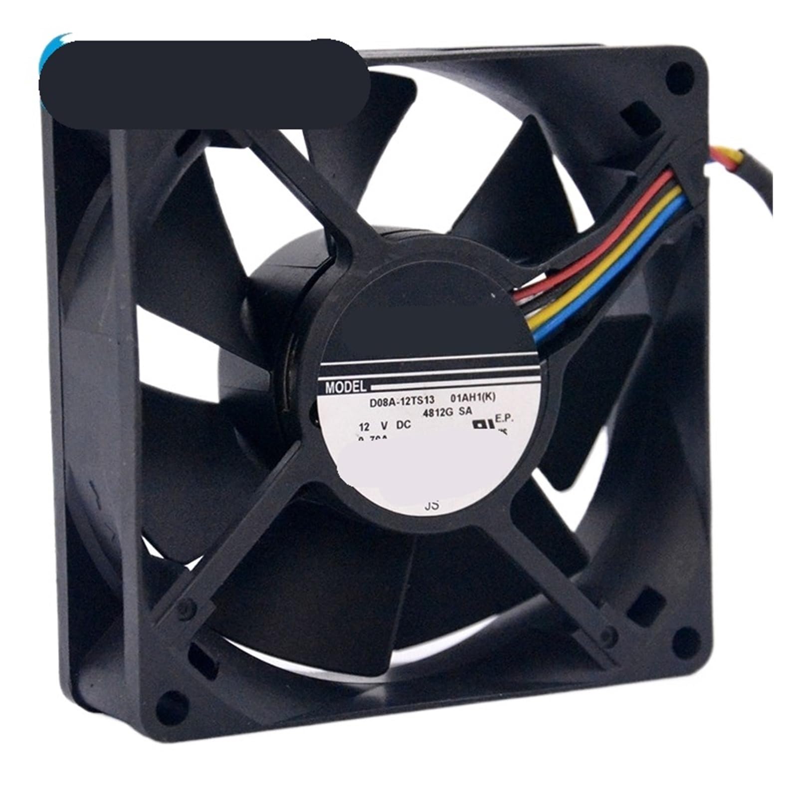 Ventilador de 4 Cables D08A-12TS13 de 80x80x25mm con CC 12V