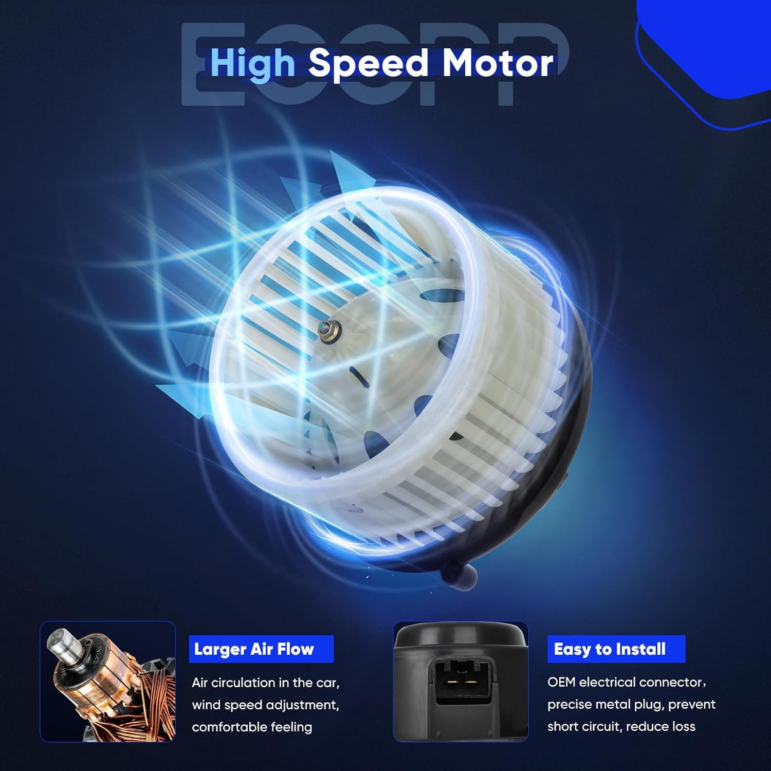 ECCPP HVAC AC Heater Blower Motor w/Fan Cage fit for 2012-2015 for Chevrolet Captiva Sport /2006-2017 for Chevrolet Equinox /2010-2017 for GMC Terrain /2006-2009 for Pontiac Torrent