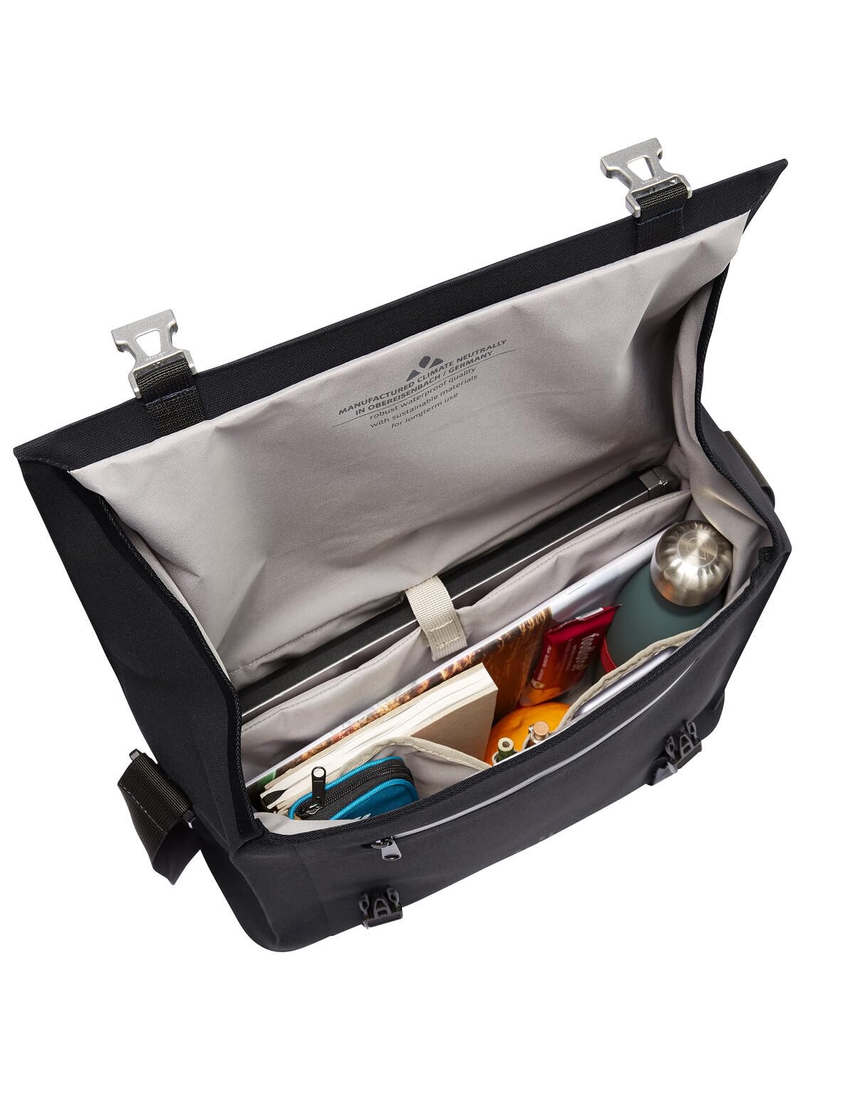 VAUDE Fahrrad Hinterradtasche Bayreuth IV M, 12 Liter, Office- Tasche mit Schultertragegurt, wasserdicht verschweißt, Made in Germany, black, Einheitsgröße