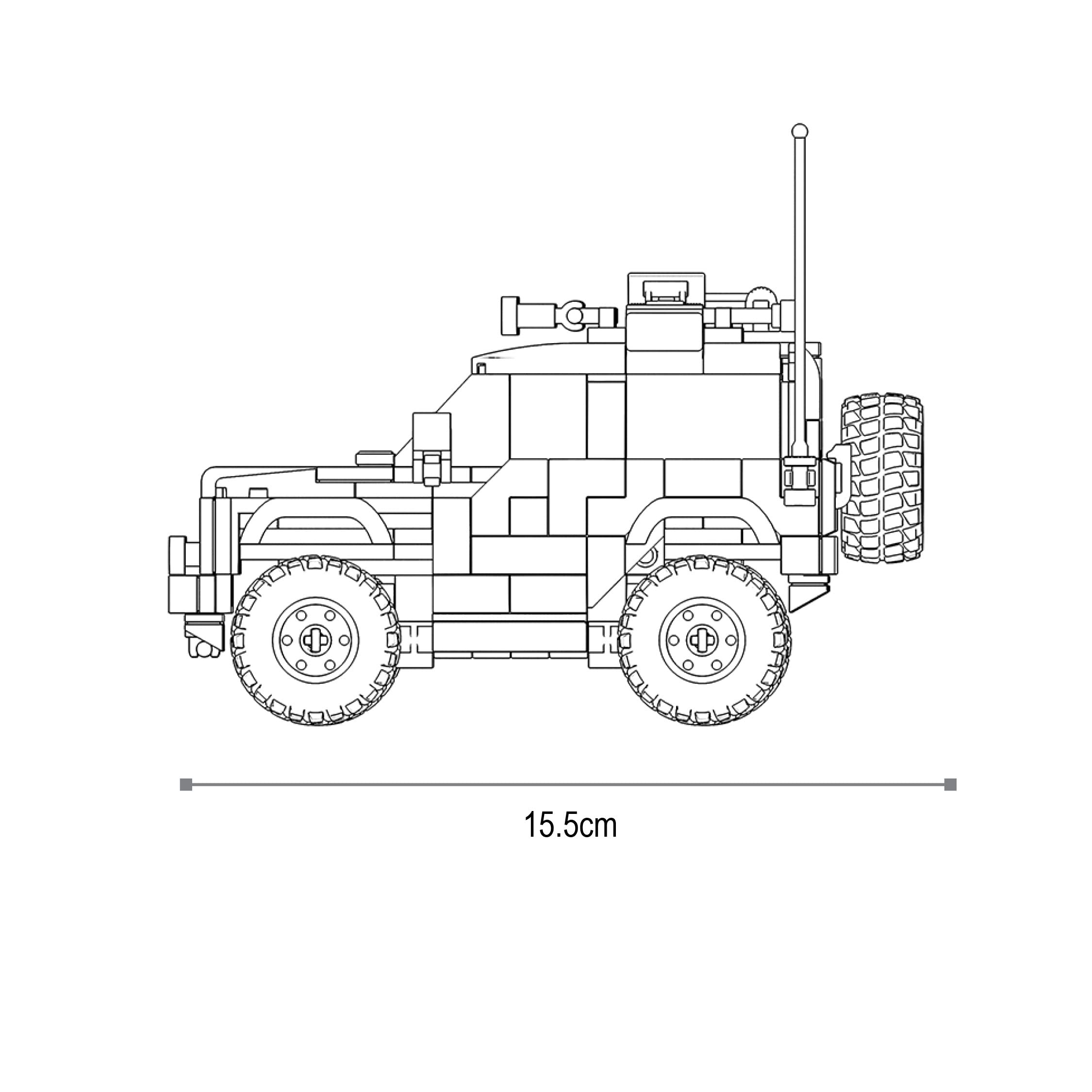 Sluban Model Bricks-Tank 300 SUV (302 pcs) Building Blocks Kit for Boys and Girls Aged 8 Years and Above Creative Construction Set, Blocks Compatible with Other Leading Brands, BIS Certified. - Image 3 thumbnail