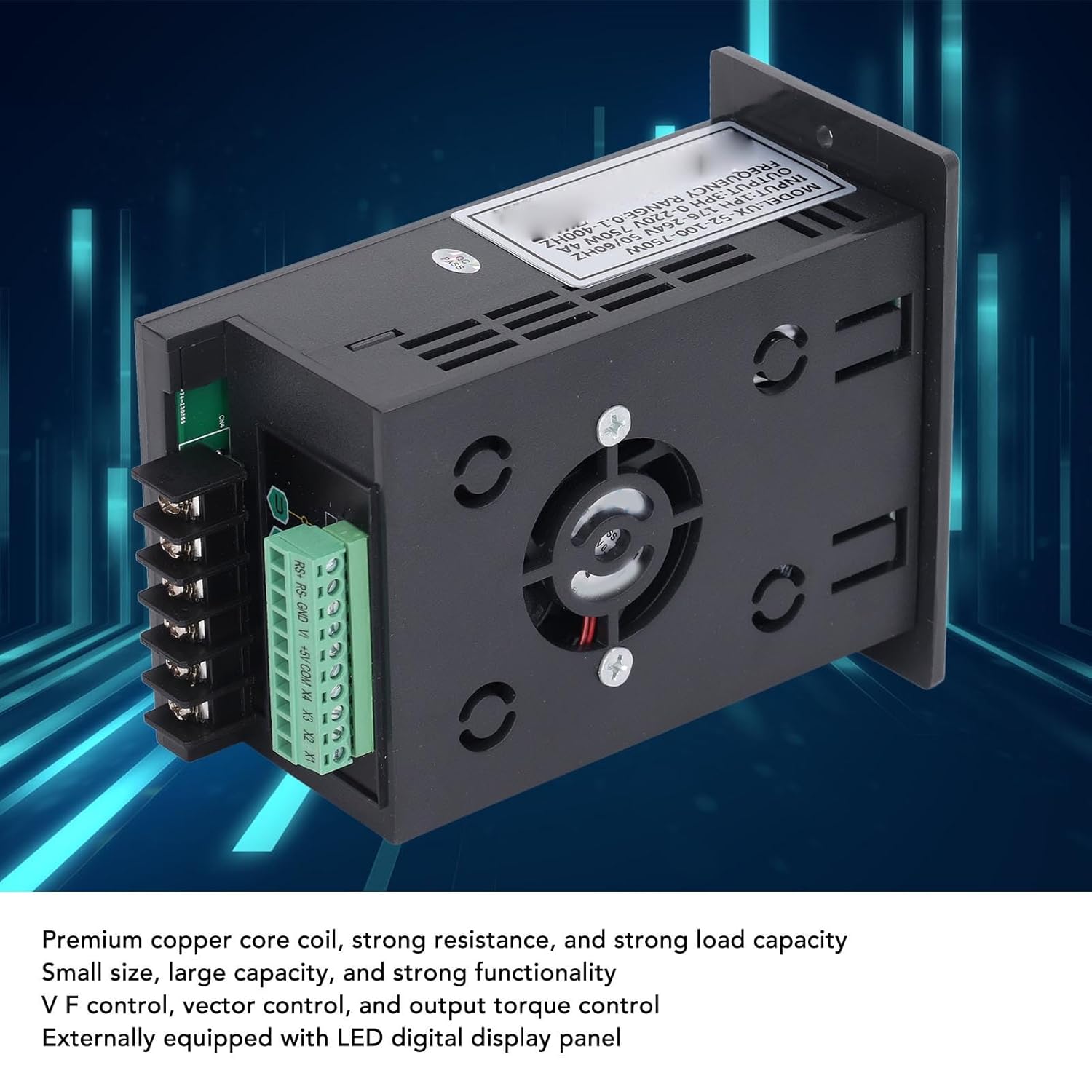 750W 4A Variable Frequency Drive VFD Motor Speed Controller 176-264V to 0-220V Single Phase to Three Phase for Water Pumps CNC