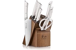 Cangshan HELENA Series 8-Piece German Steel Forged Knife Block Set in White