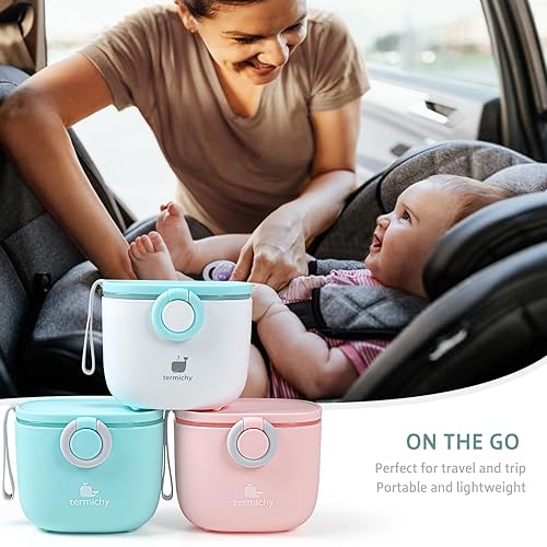 Miniatura 6 de Termichy Dispensador de fórmula para bebés, dispensador portátil de leche en polvo con asa de transporte y cuchara para viajes actividades al aire
