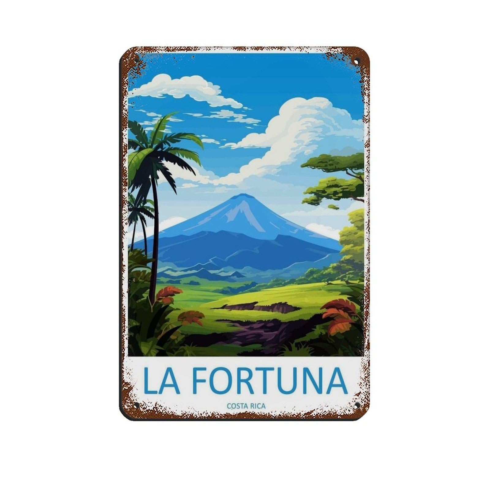 La Fortuna Travel Art Costa Rica Art Gift (56) Tin Sign Vintage Metal Pub Club Cafe Bar Home Wall Art Decoration Poster Retro 8x12inch(20x30cm)