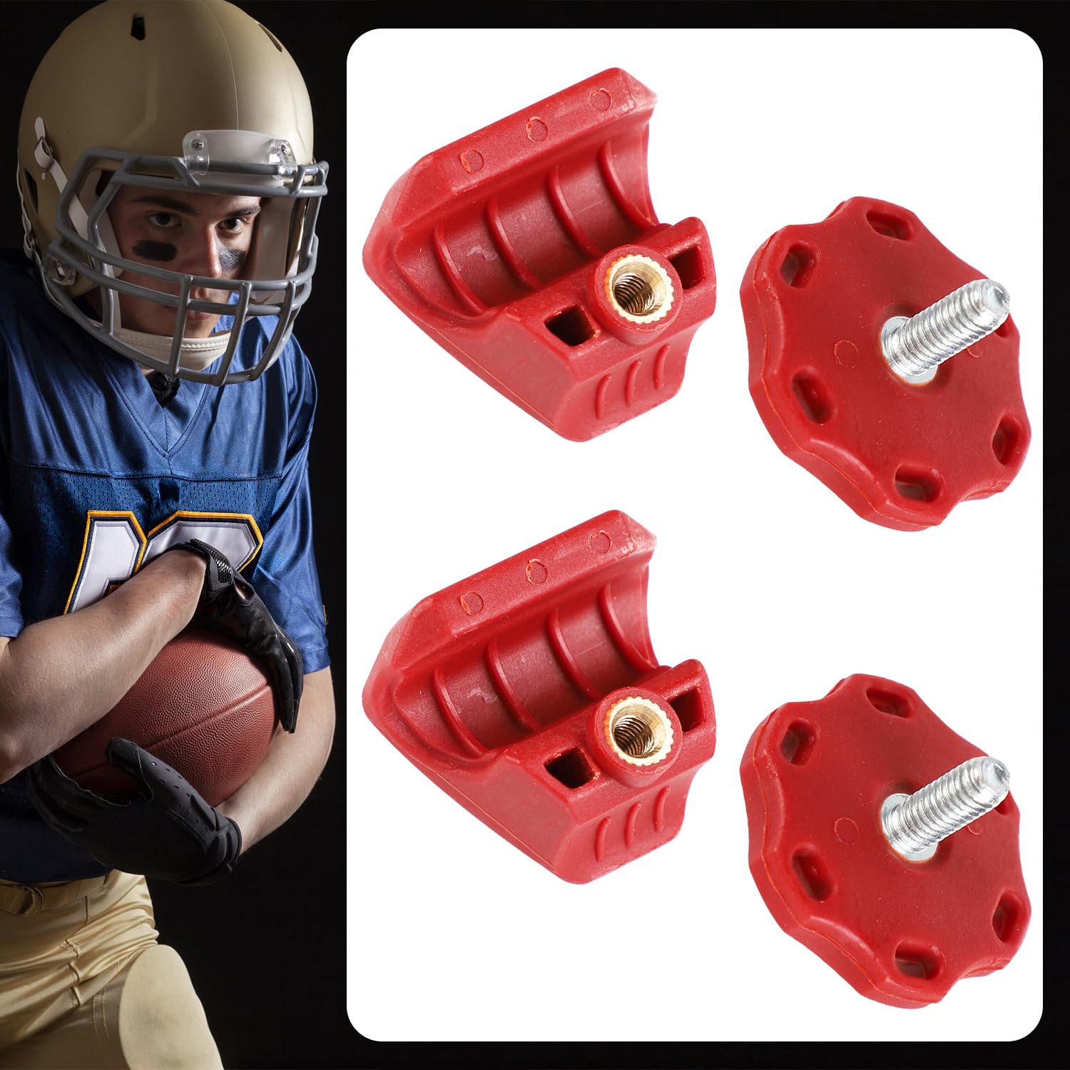 2pcs Football Helmet Clips for Oakley, Football Visor Clips Football Visor Clips Helmet Screws for Visor Football Helmet Accessories Compatible with Oakley Visor (Red) : Sports & Outdoors