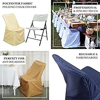 Vista 3 de Efavormart - 5 fundas para sillas plegables de poliéster negro, duraderas y reutilizables