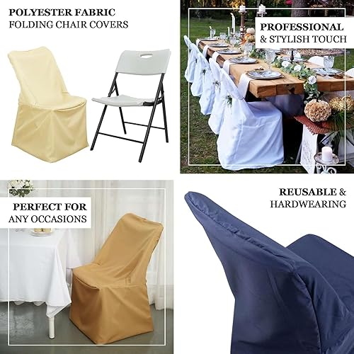 Miniatura 4 de Efavormart - 50 fundas plegables de poliéster blanco para sillas