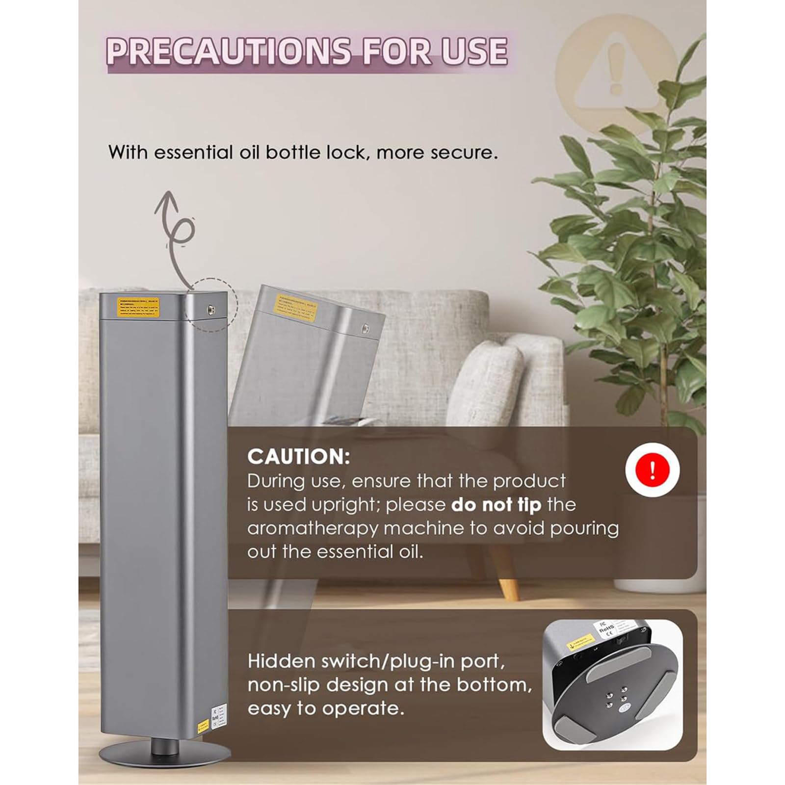 Difusor de aire sin agua con control inteligente, temporizador y bajo ruido, ideal para 2500-4500 pies cuadrados, perfecto para sala de estar y oficina