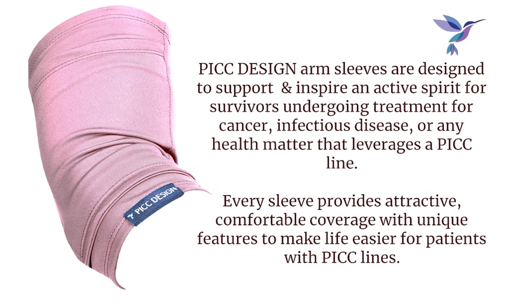 PICC DESIGN: Signature Soft Mesh PICC Line Arm Sleeve w/Moisture-Wicking Properties and Secured Opening! (Pink, S)