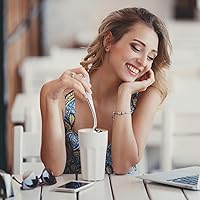 Vista 3 de Cuchara de café profesional de 6.1 in/6,1 pulgadas, taza redonda de acero inoxidable 304, cuchara medidora de espuma de leche, postre para pastel