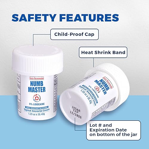 Miniatura 7 de Numb Master Crema entumecedora tópica de lidocaína al 5 crema de alivio del dolor de máxima resistencia crema anestésica tópica de acción rápida con