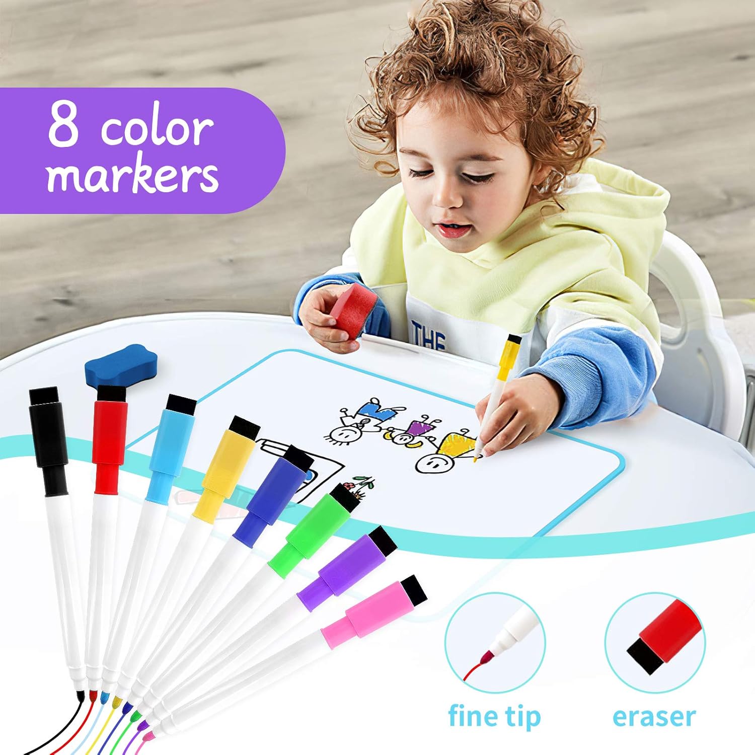PAIVSUN Small Dry Erase White Board for Kids Portable Dry Erase Lap Board with Line Double Sided, Personal Whiteboard for Students Learning Writing Home Studying, 2 Pack : Office Products