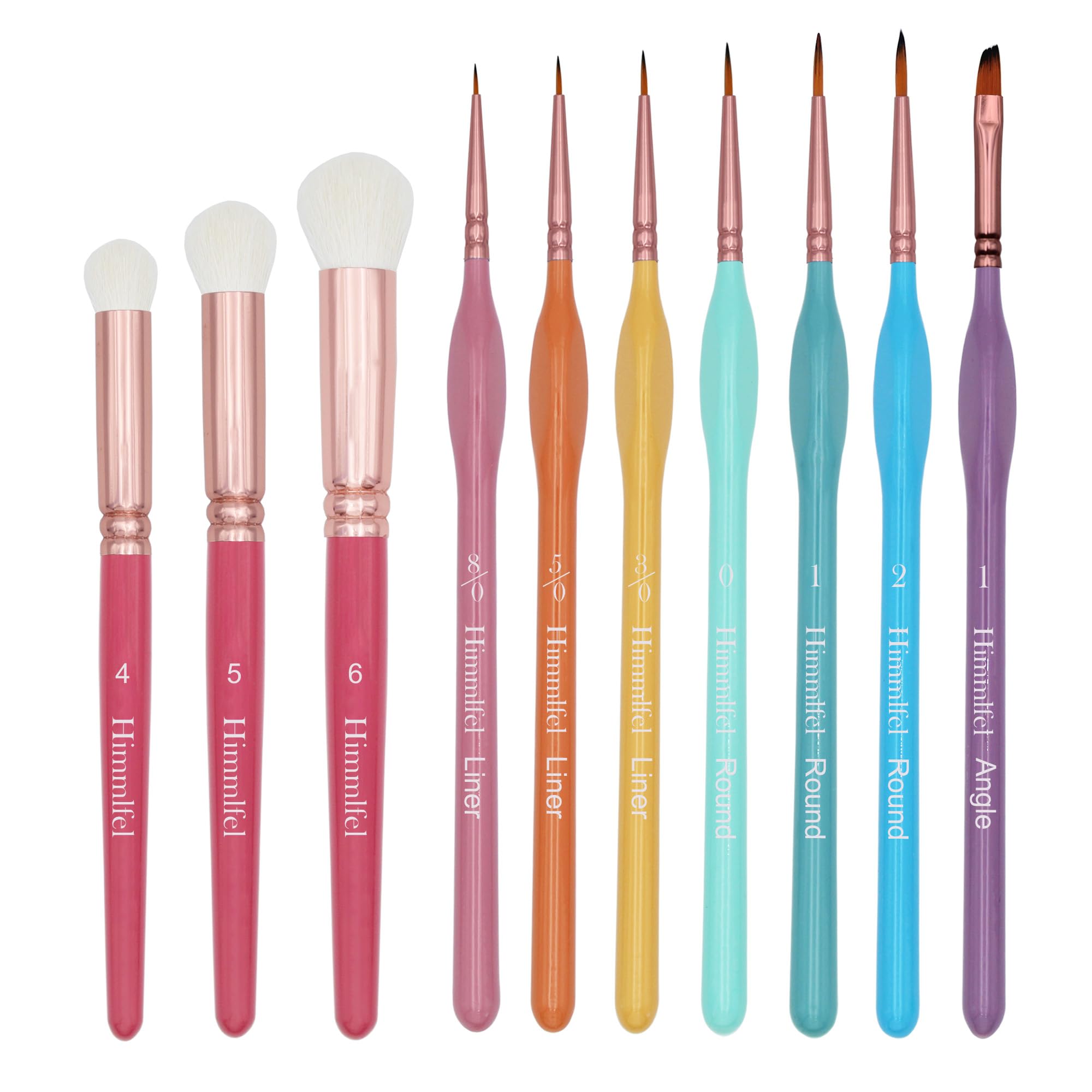 Himmlfel Fine Paint Brushes Dry Brush, 10 Pcs Miniature Brush Drybrush Set