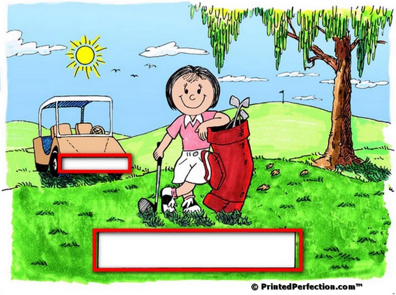 Personalized Golfer - Female Drink Set of 4 Coasters - Great Gift!