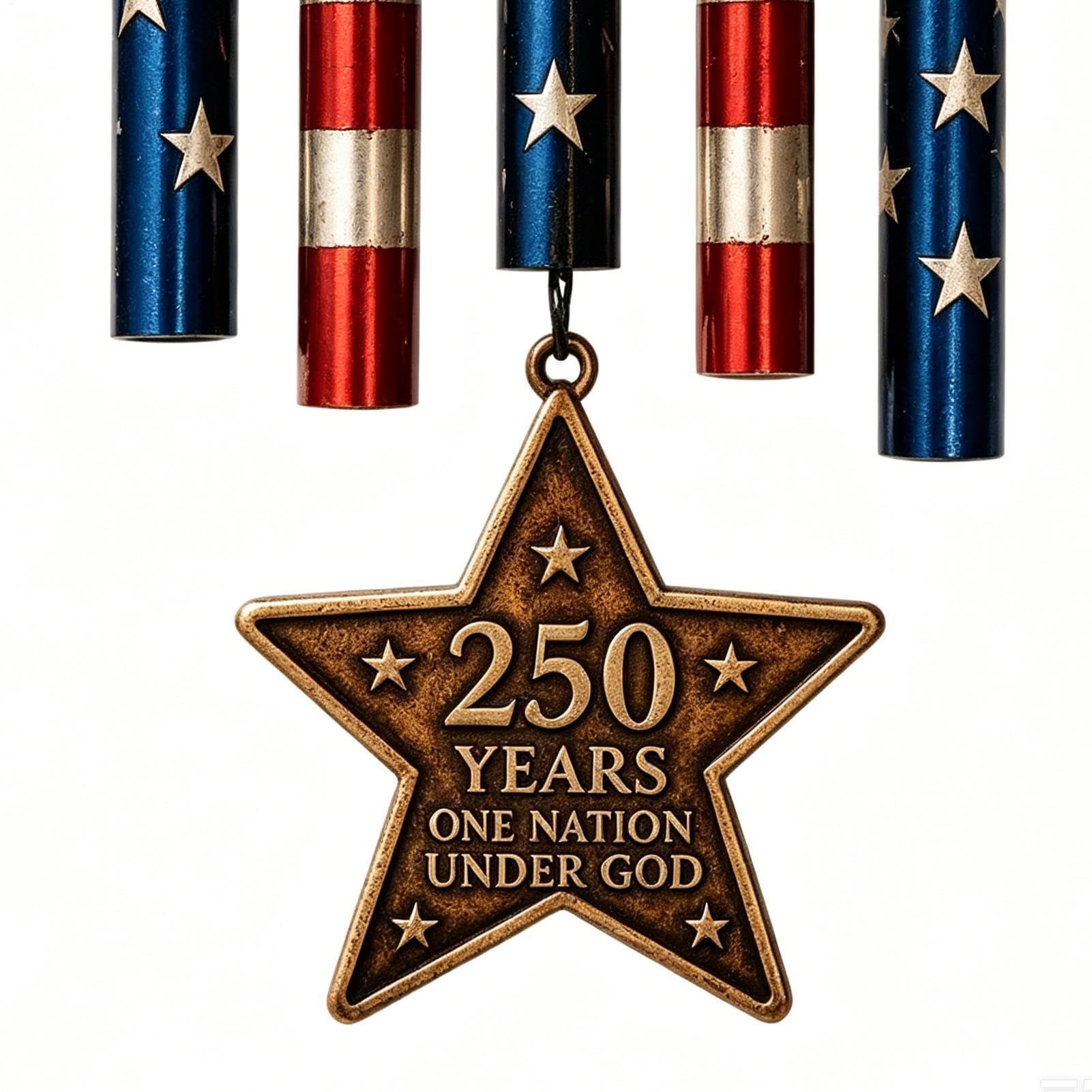 Patriotische Windglocken für draußen Patriotische -Dekoration mit Stern | Amerika 250. Windspiel Für , , Zuhause, Innenbereich, Badezimmer, Party, Feiertag und Geburtstag