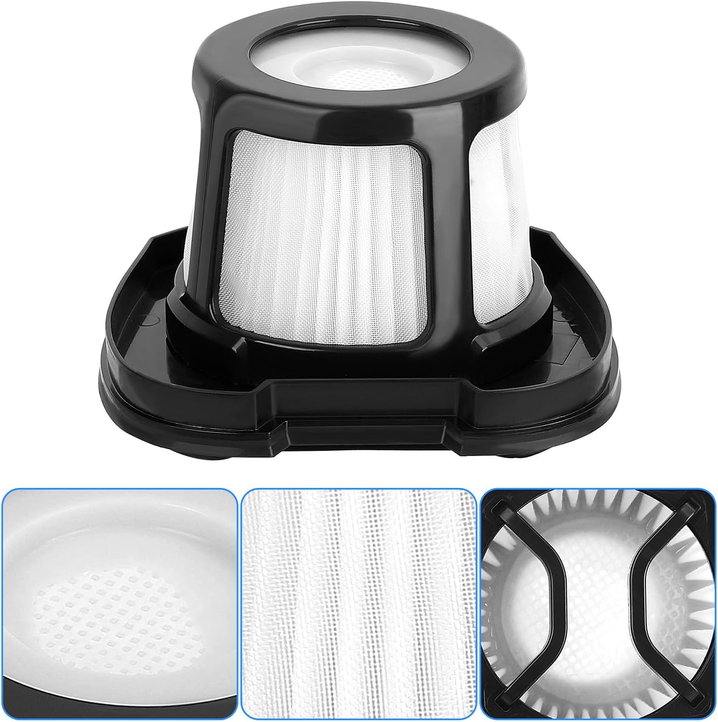 4-Pack Handheld Vacuums Replacement Filter for Bissell Pet Hair Eraser Lithium Ion Cordless Hand Vacuum 2284W 2389 2390 2390A, Black - Image 9