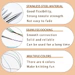 Modixun 6Pcs 40 Inch Circular Knitting Needles, 6 Sizes Stainless Steel Knitting Needles, Size2.75mm,3.75mm,4.5mm,5.5mm,8mm,10mm.