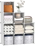 C&AHOME Organisateur de stockage cube, 6-Cube Unités, Cabinet de placards, DIY Étagère de livre modulaire en plastique, idéal pour la chambre, salon, bureau, 36.6" L x 12.4" W x 36.6" H Laiteux UPCS06M