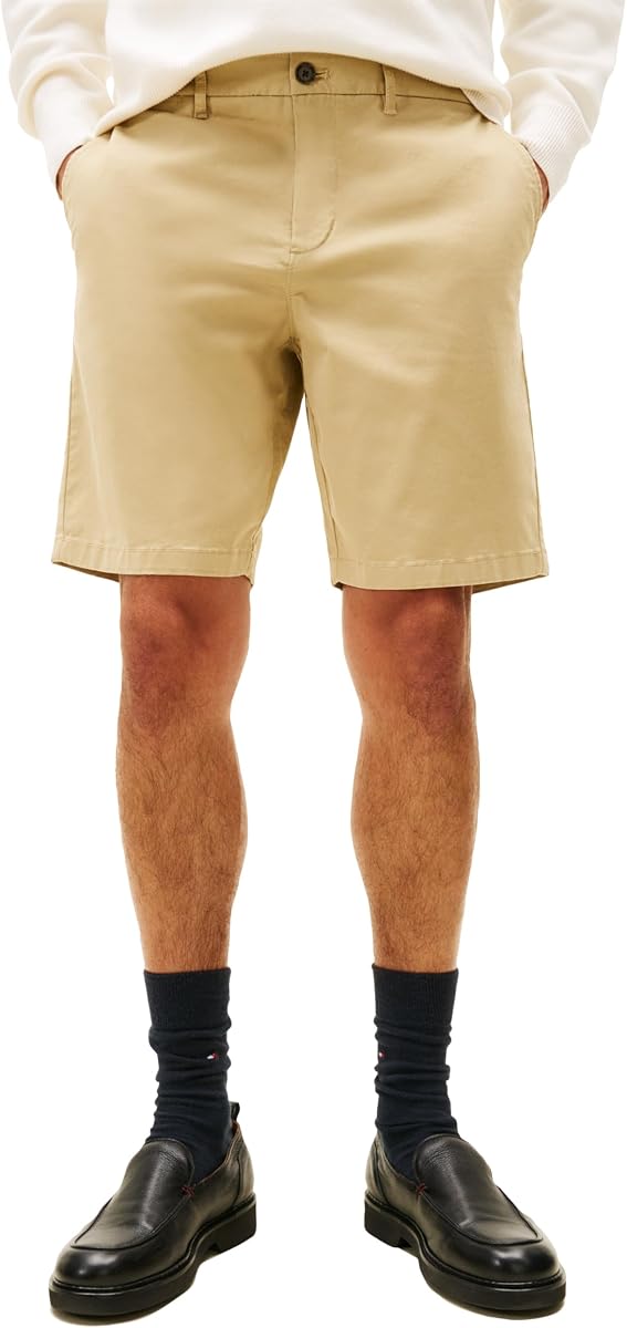Tommy Hilfiger Pantalones cortos chinos elásticos informales con entrepierna de 9" para hombre