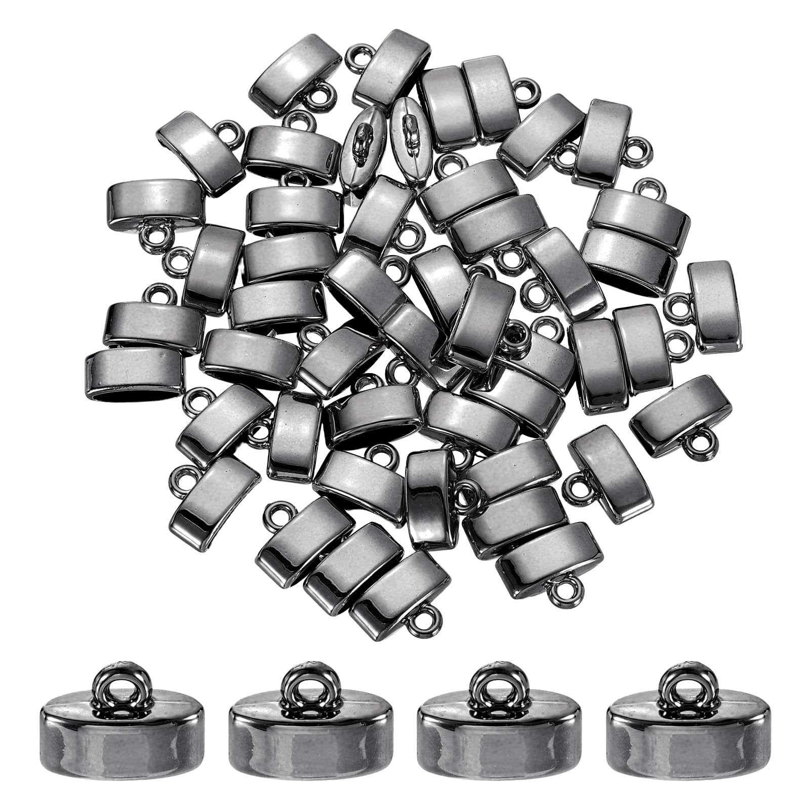 Embout plat en cuir de 12mm avec finition noire mate pour bijoux haut de gamme