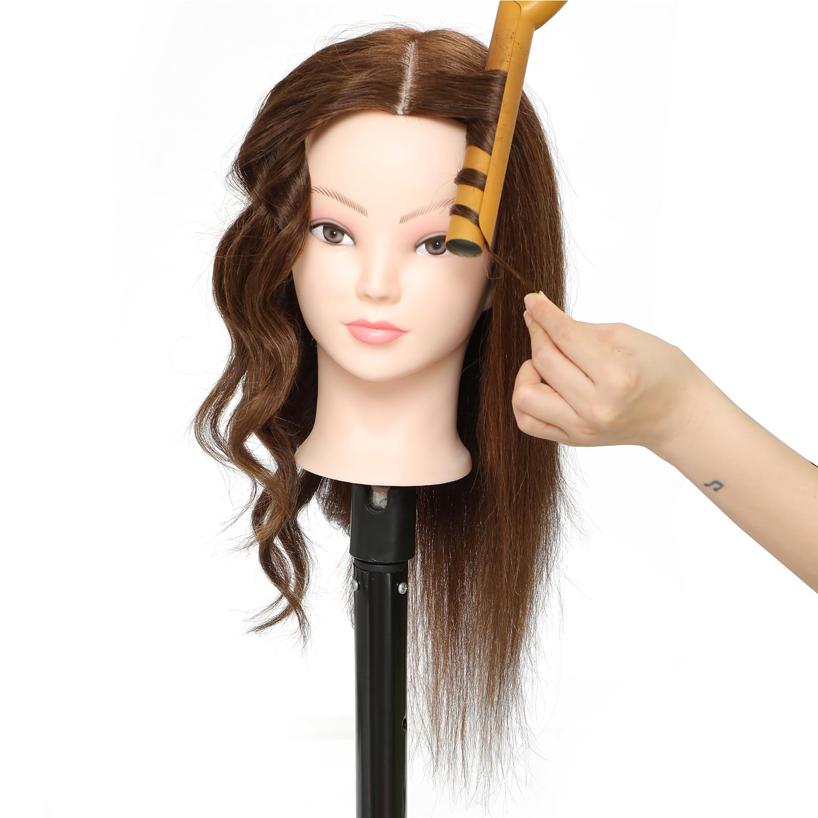 18" Ausbildung Kopf 100% Echthaar Schaufensterpuppe Kopf Manikin Puppe Kopf Haar Styling Kopf mit...