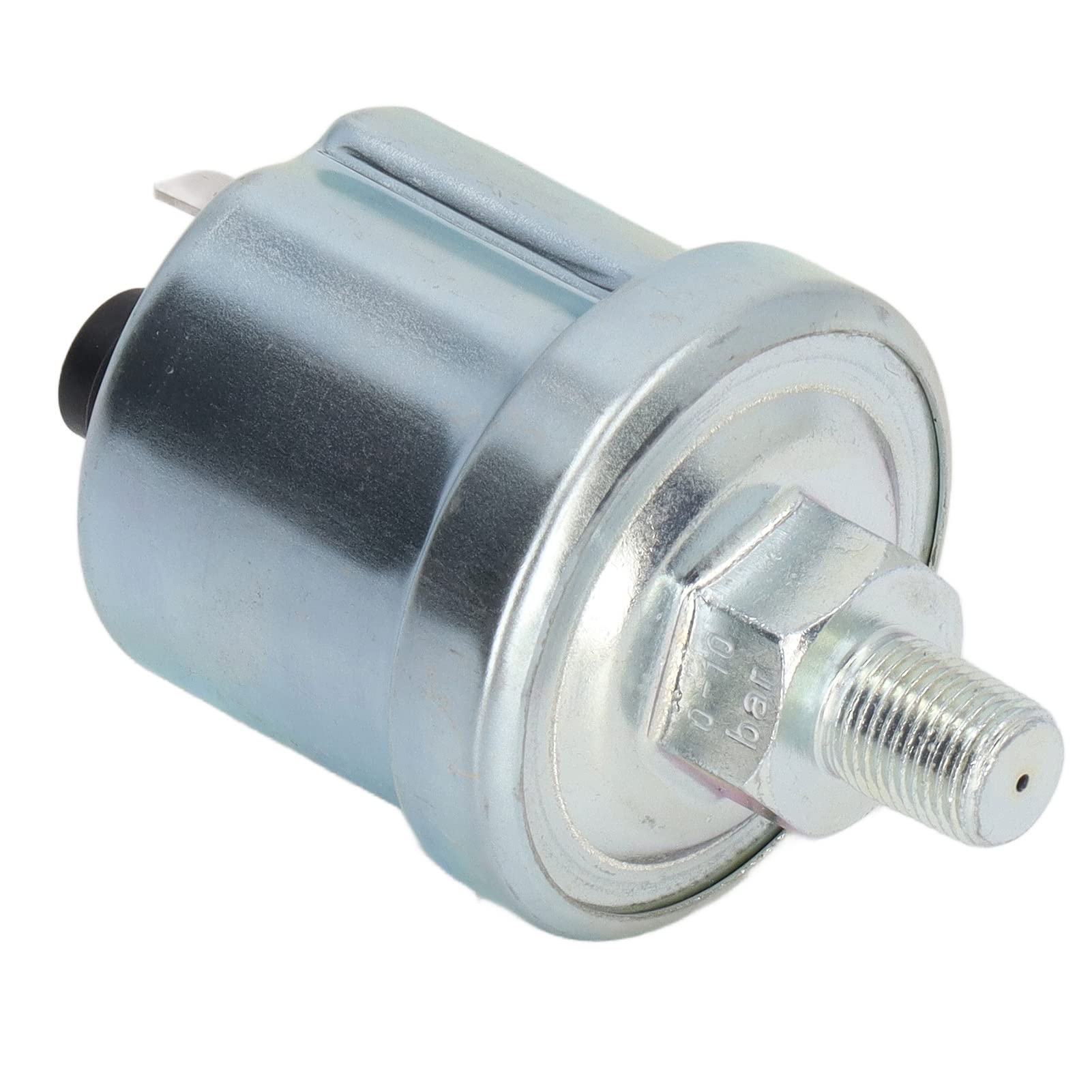 Tissting Capteur de Pression D'huile 0 à 10 Bars, Interrupteur de Pression D'huile Moteur de Remplacement Automobile pour Capteurs de Pression D'huile VDO 1/8 NPT(Tête Unique Finition Brillante)