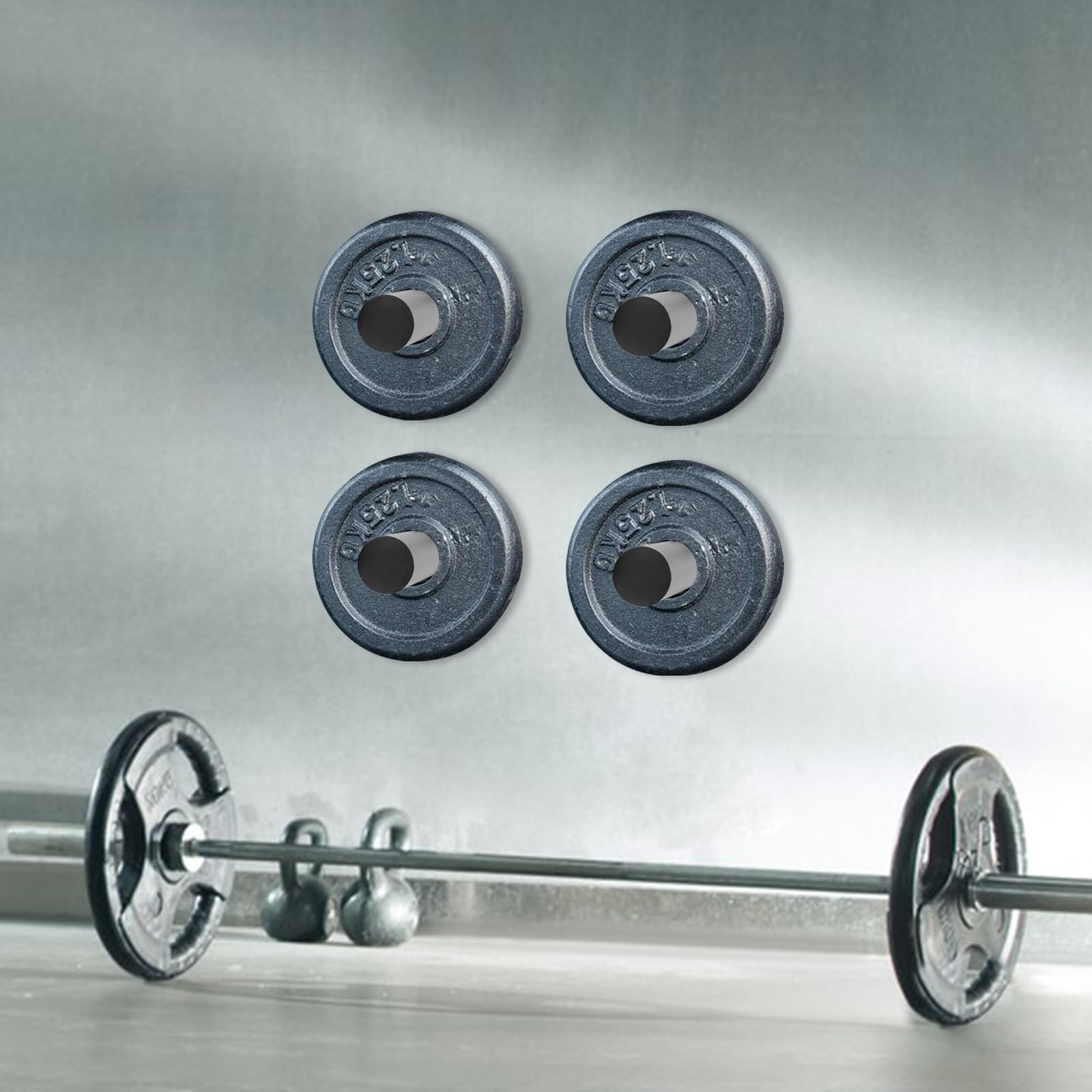 Hantelscheibenständer, Wandmontierter Hantelscheibenhalter zur Aufbewahrung von Hantelscheiben, 4* Halter für Hantelscheiben, für den Einsatz zu Hause, im Fitnessstudio usw