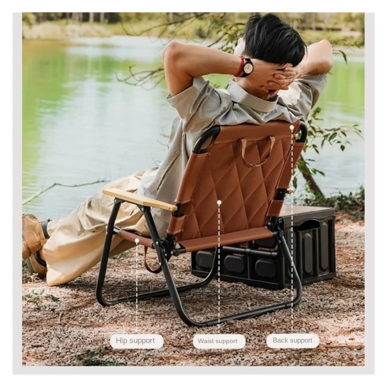 Angelsessel Outdoor-Klappstuhl, Picknick-Angelstuhl, Camping, Tragbar Und Praktisch, Strandstuhl Fur Sitzungen(Black Single Chair)