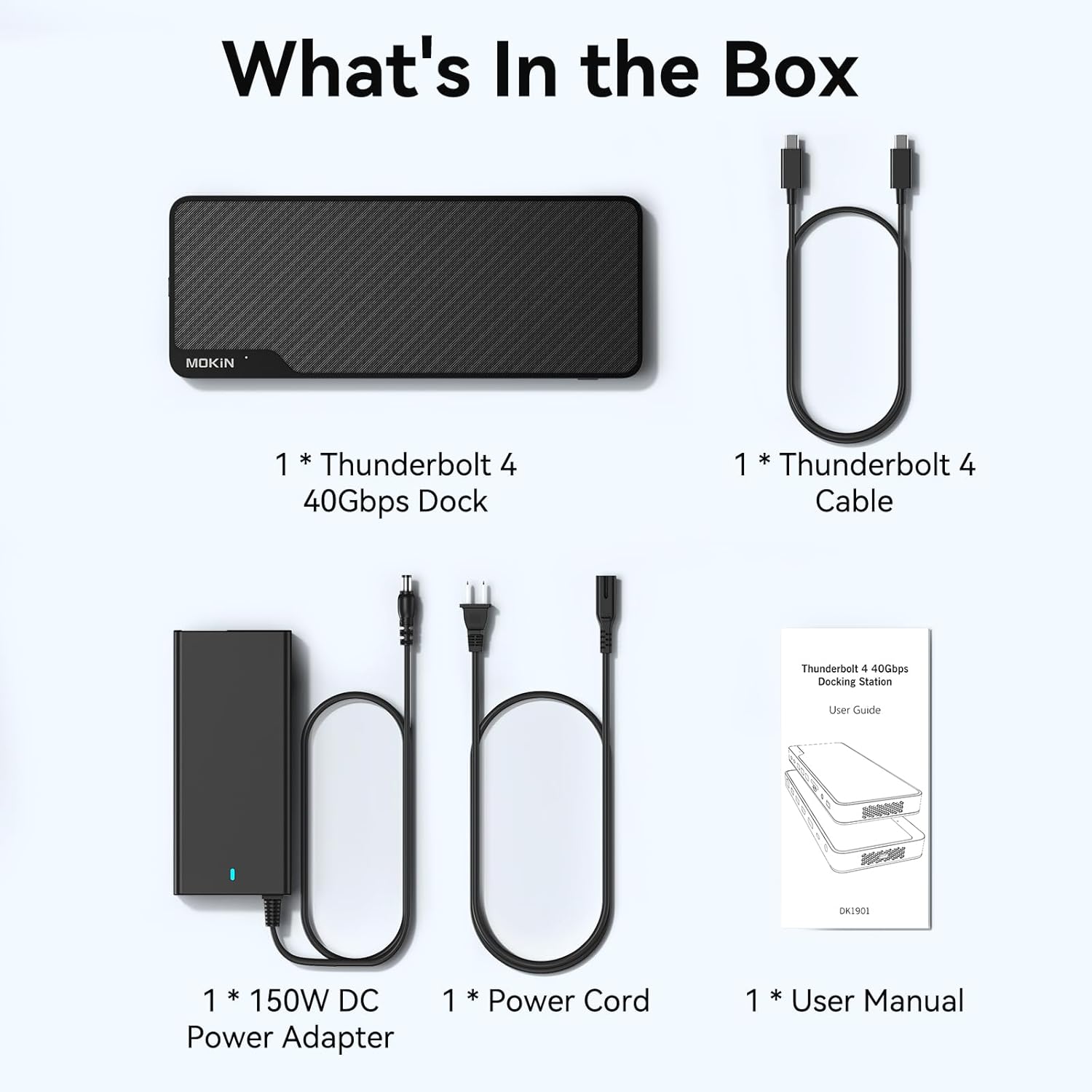 MOKiN Thunderbolt 4 Dock package contents