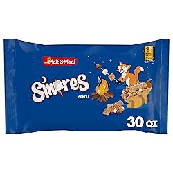 Malt-O-Meal S'mores Breakfast Cereal, with Honey Graham Squares, Chocolatey Puffs and Marshmallow Bits, Large Cereal for Family, 30 OZ Resealable Bag