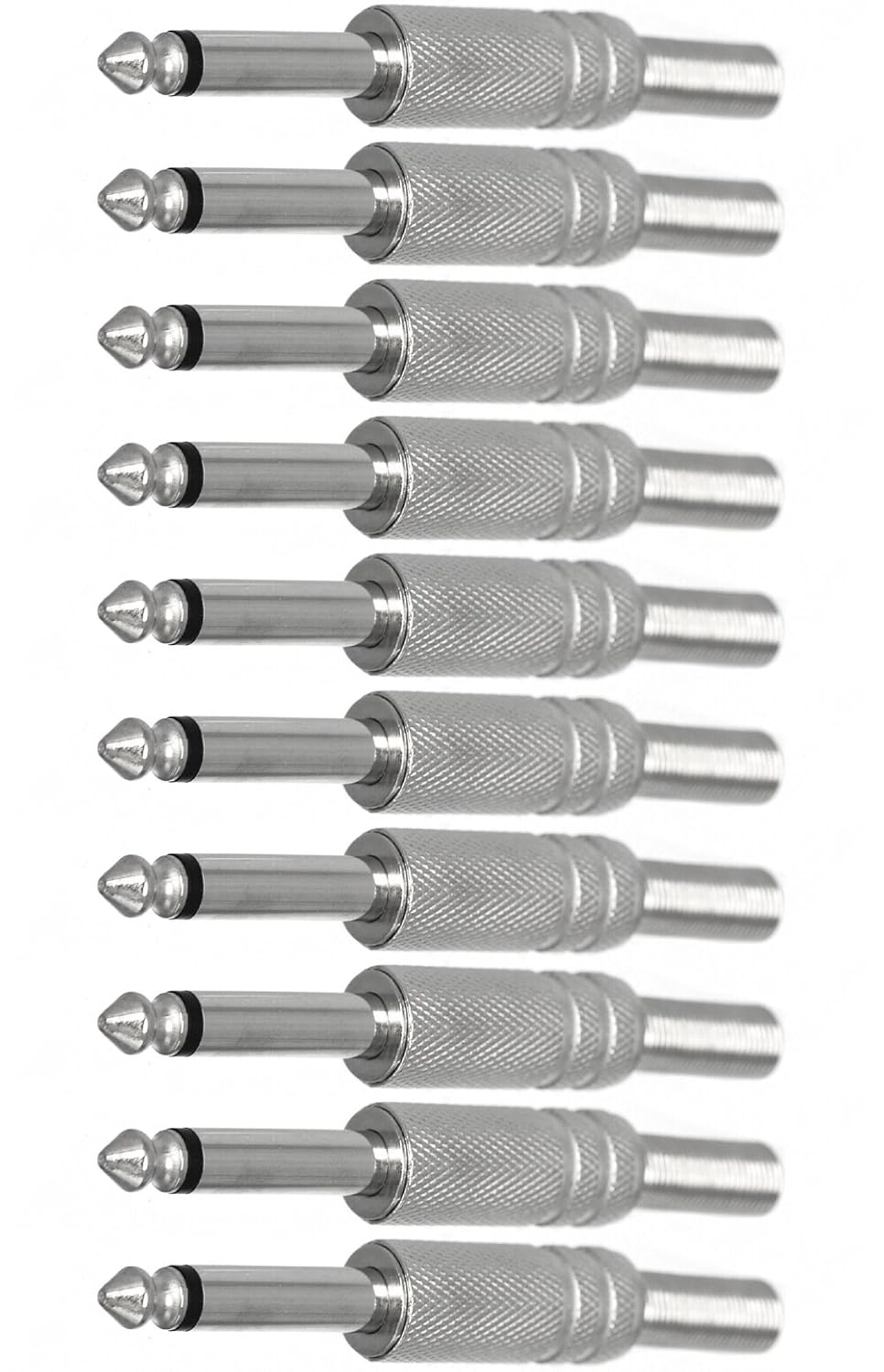 CESS 1/4 Inch TS Audio Phono Tone Male Plug Cable Connector - 1/4" 6.35mm TS Guitar Cable Plug (10 Pack)