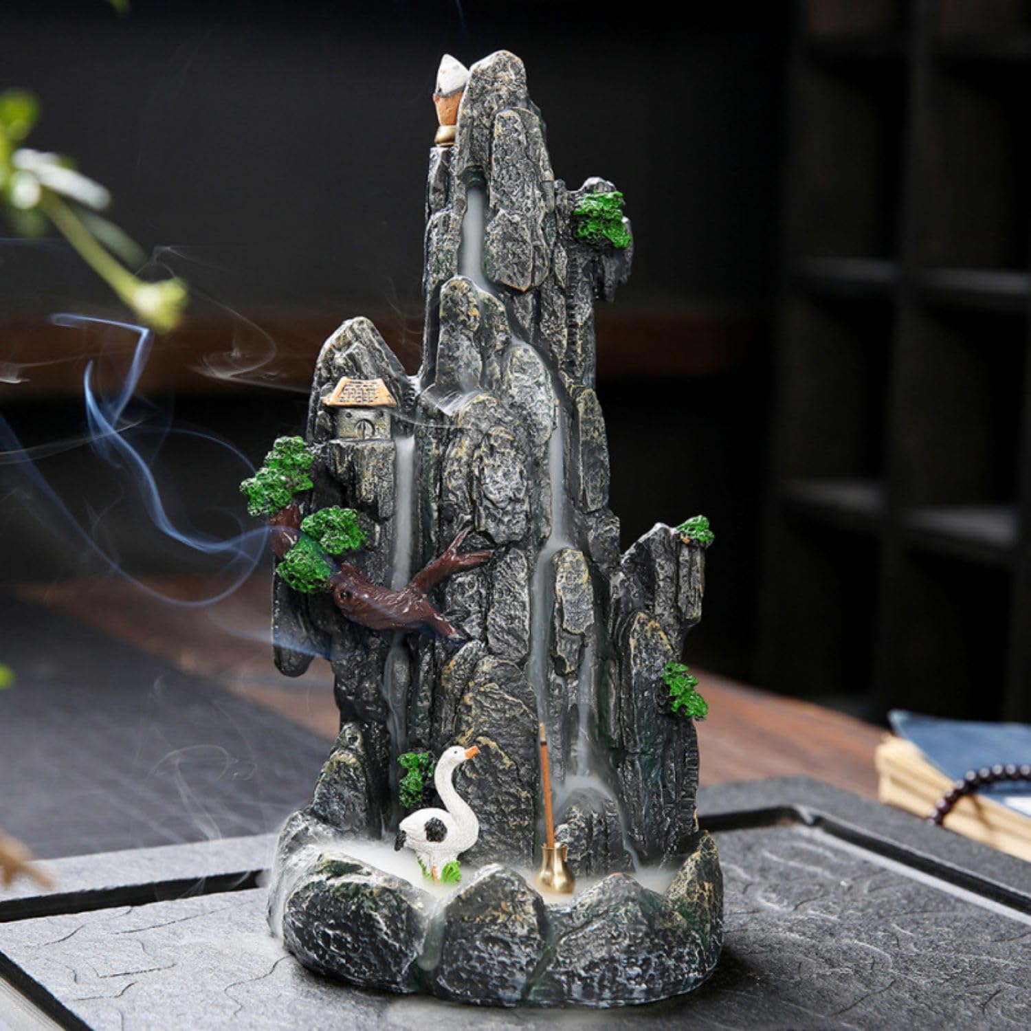 Home Decoration,新款树脂高山流水香炉 Incense Holder,老翁钓鱼香炉 Incense Holder,家居办公室摆件-12772